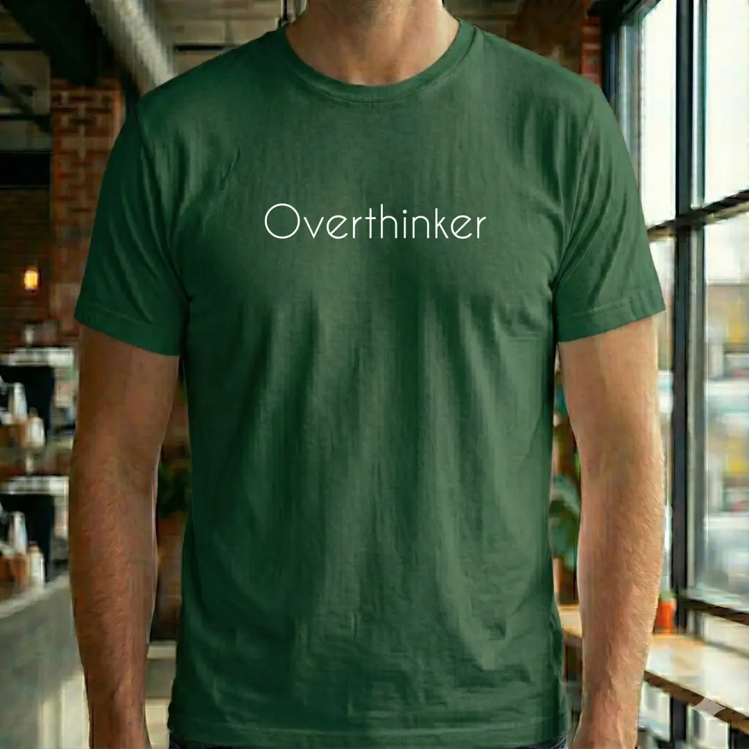 Close-up on a funny introvert typography t-shirt.